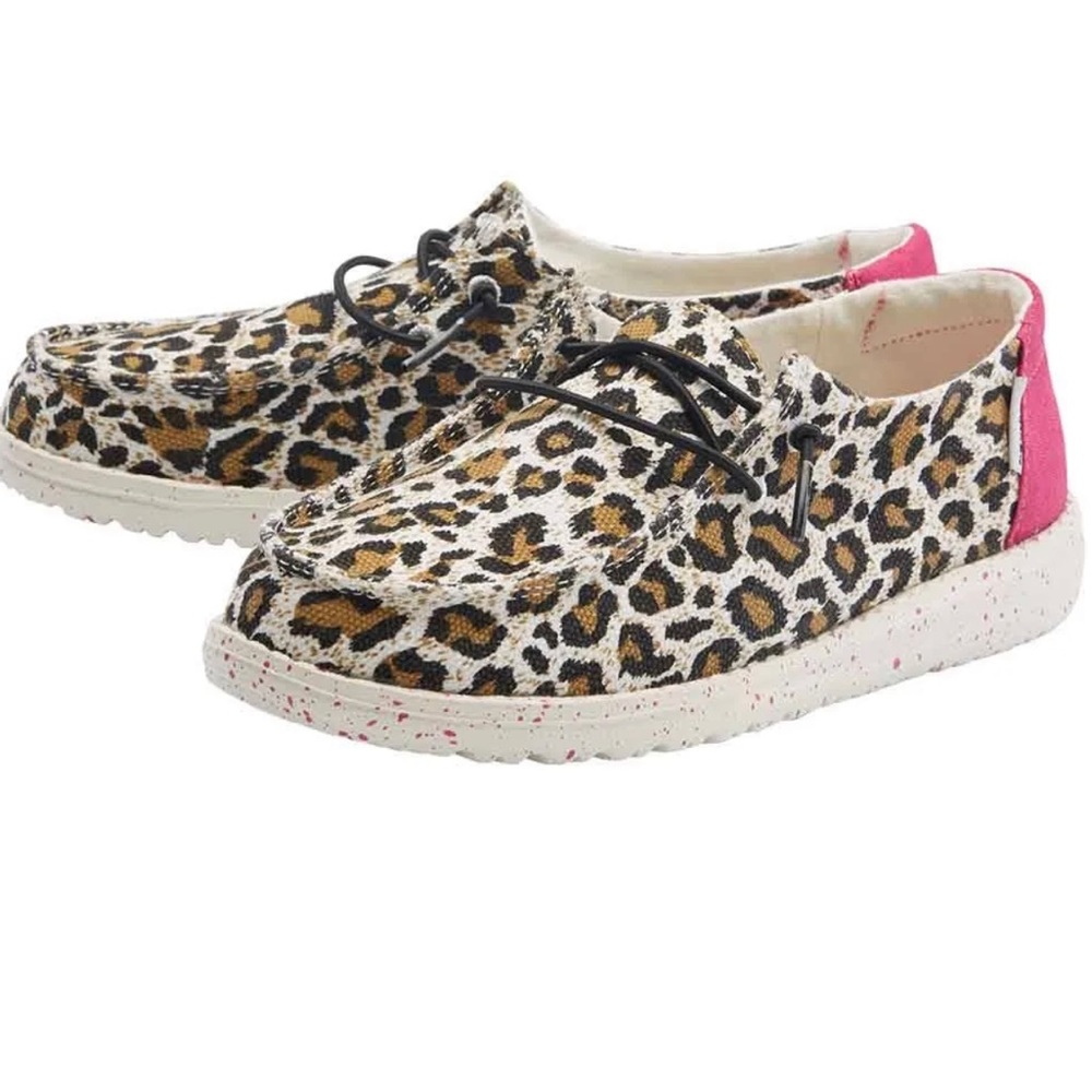 HEYDUDE Girls' Wendy Cheetah Printed Washable Slip-Ons Little Girl size 11
